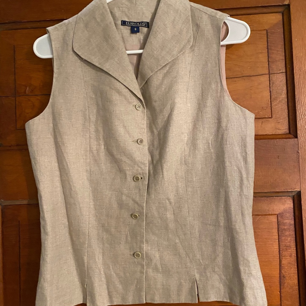 Vintage Harolds women’s beige linen blouse